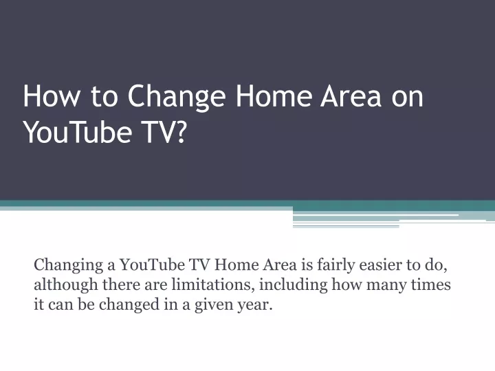 how to change home area on youtube tv