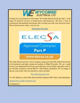 Electrician Wycombe | Wycombe-electrical.com