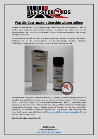 Was Sie über anabole Steroide wissen sollten