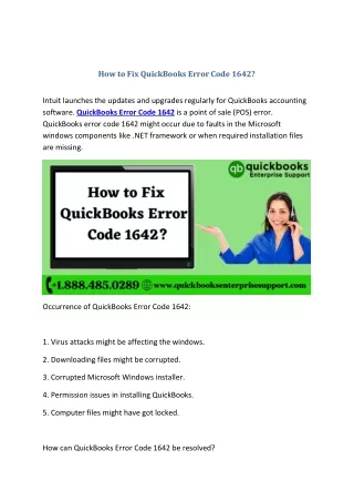 how to fix quickbooks error code 1642