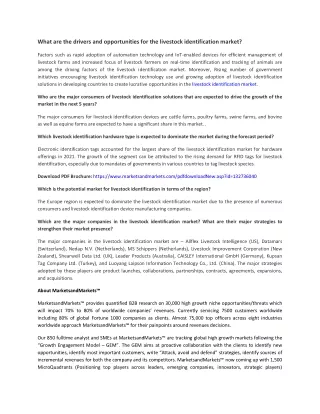 what are the drivers and opportunities