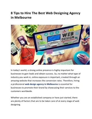 Best Web Designing Agency in Melbourne