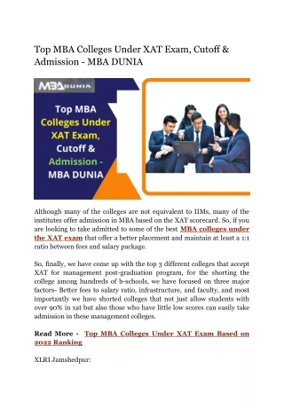 Top MBA Colleges Under XAT Exam, Cutoff & Admission (1) (1)