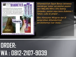 MUJARAB! WA 0812-2107-9039, Bagaimana Pengobatan Diabetes Tipe 1 Milagros
