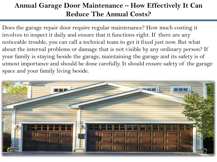 annual garage door maintenance how effectively