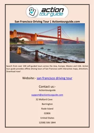 san francisco driving tour actiontourguide com