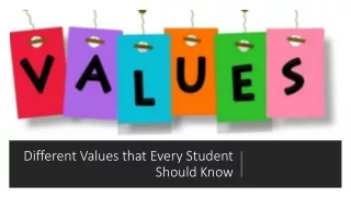 different values that every student should know