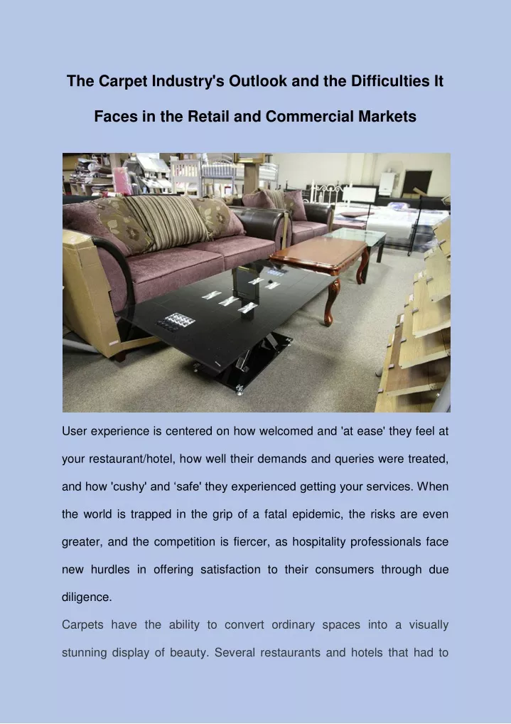 the carpet industry s outlook