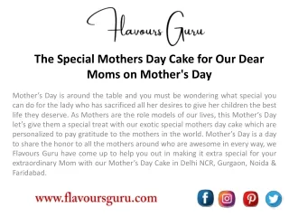 Order Special Mother's Day Cake Online in Delhi, Gurgaon NCR - Flavours Guru