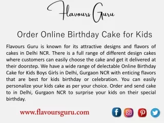 Order Online Birthday Cake for Kids Boys Girls in Delhi, Gurgaon NCR from Flavou