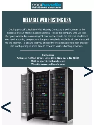reli a ble web hosting us a