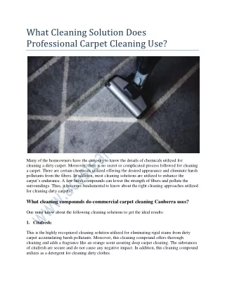 What Cleaning Solution Does Professional Carpet Cleaning Use