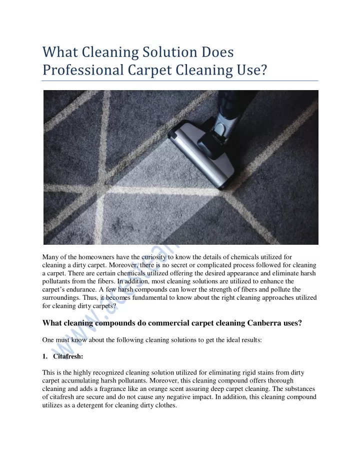 what cleaning solution does professional carpet