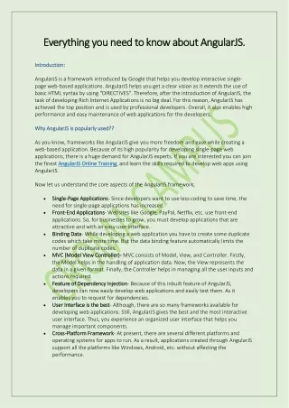 everything you need to know about angularjs
