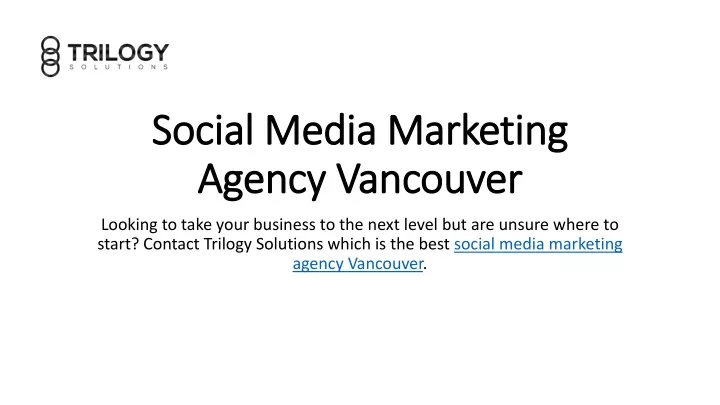 social media marketing agency vancouver