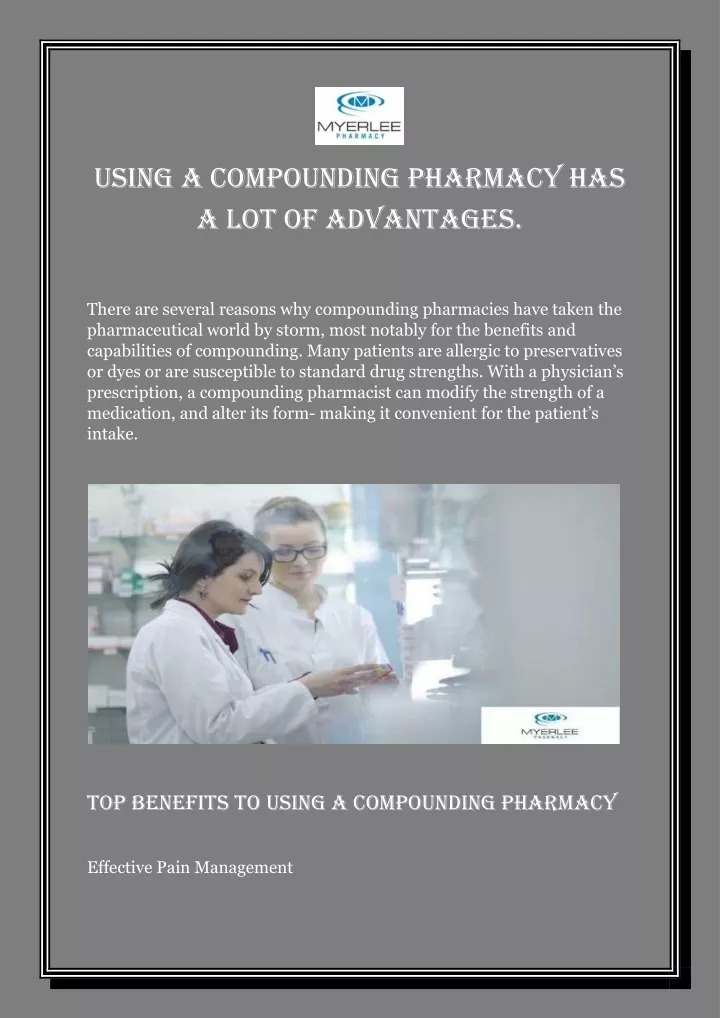 using a compounding pharmacy