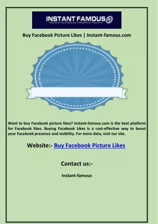 Buy Facebook Picture Likes | Instant-famous.com