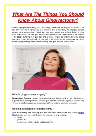 what are the things you should know about