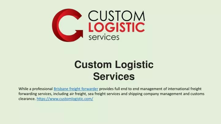 custom logistic services