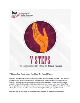 7 Steps For Beginners On How To Read Palms