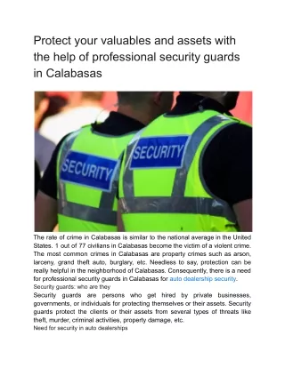 protect your valuables and assets with the help