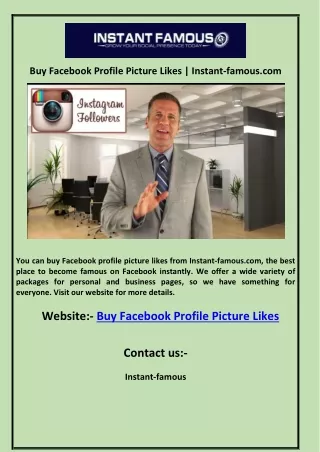 Buy Facebook Profile Picture Likes | Instant-famous.com
