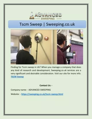 tscm sweep sweeping co uk