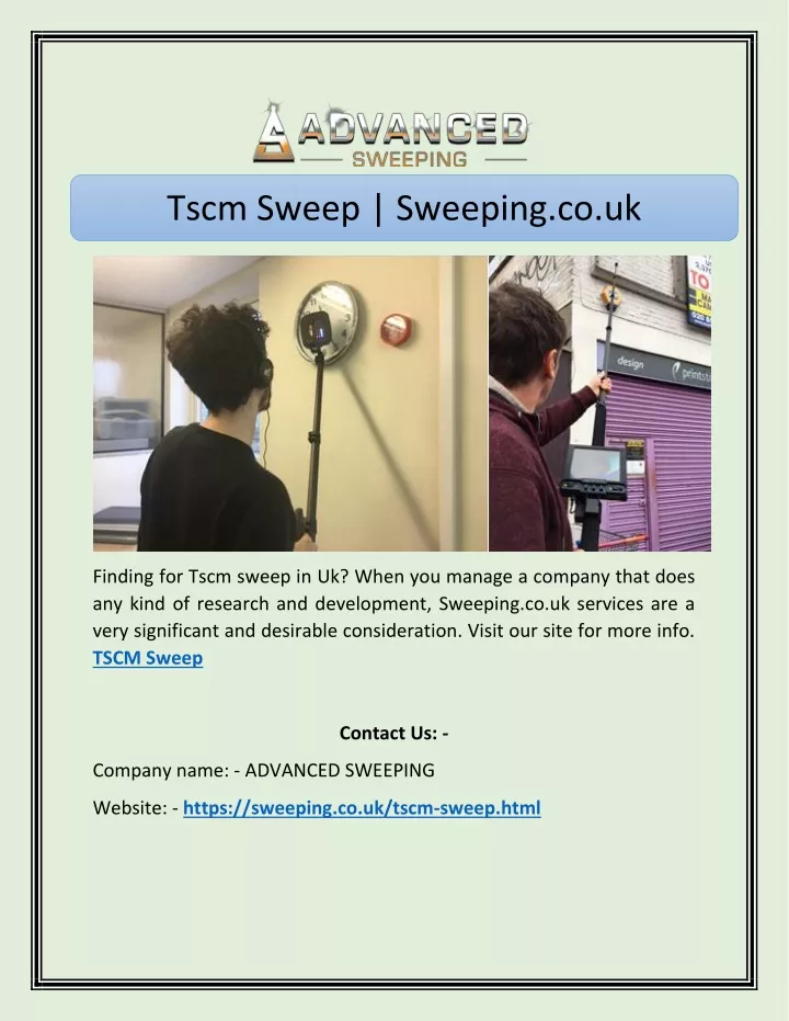 tscm sweep sweeping co uk