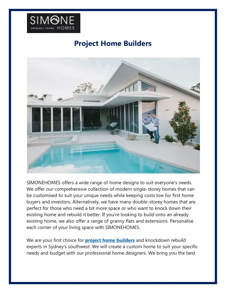 project home builders