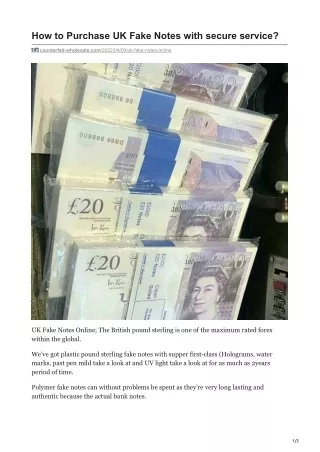 How to Purchase UK Fake Notes with secure service? | (540) 384-1819