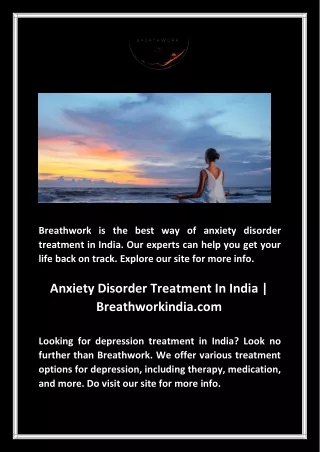 Anxiety Disorder Treatment In India | Breathworkindia.com