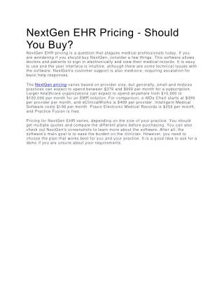 nextgen ehr pricing should you buy nextgen