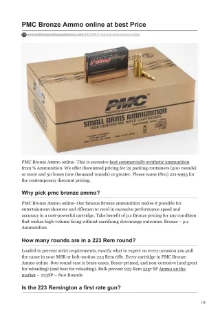 Buy PMC Bronze Ammo online at best Price | (281) 406-1486