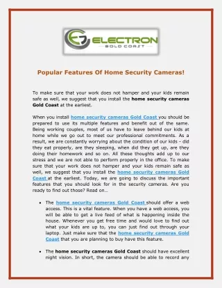 popular features of home security cameras