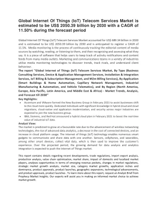 global internet of things iot telecom services