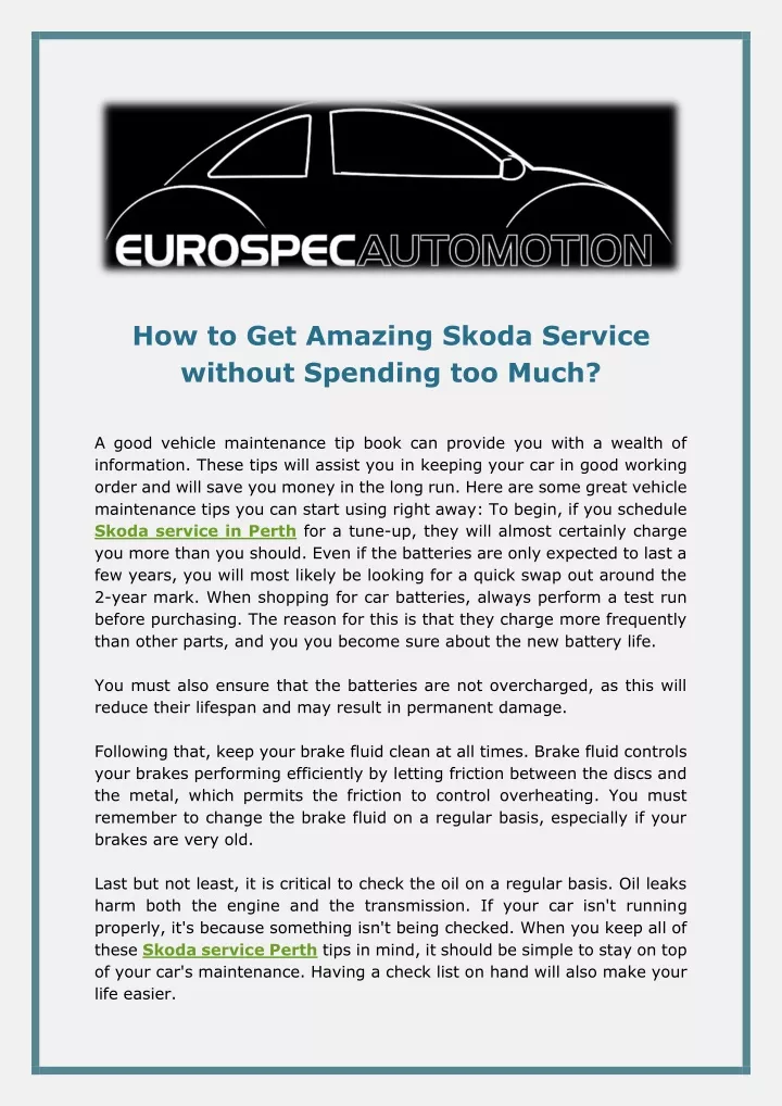 how to get amazing skoda service without spending
