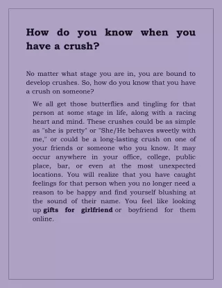how do you know when you have a crush