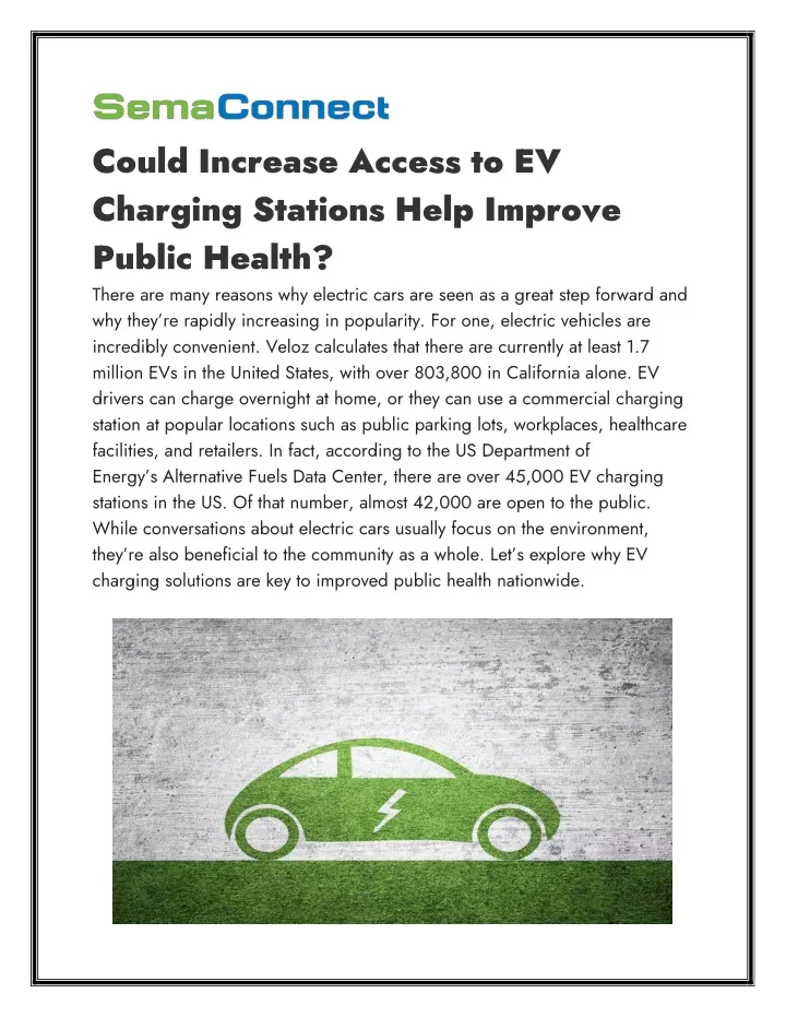 could increase access to ev charging stations