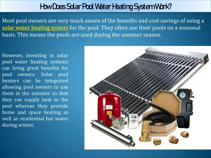 how does solar pool water heating system work