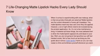 7 life changing matte lipstick hacks every lady should know