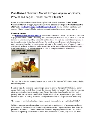 pine derived chemicals market by type application