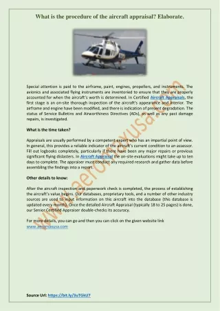 what is the procedure of the aircraft appraisal