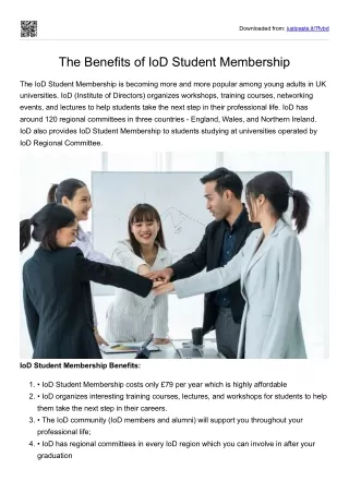 Benefits of IoD Student Membership 2022