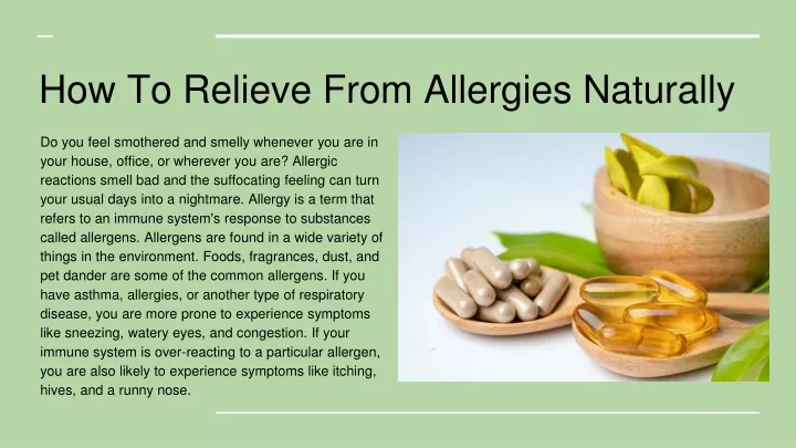 how to relieve from allergies naturally