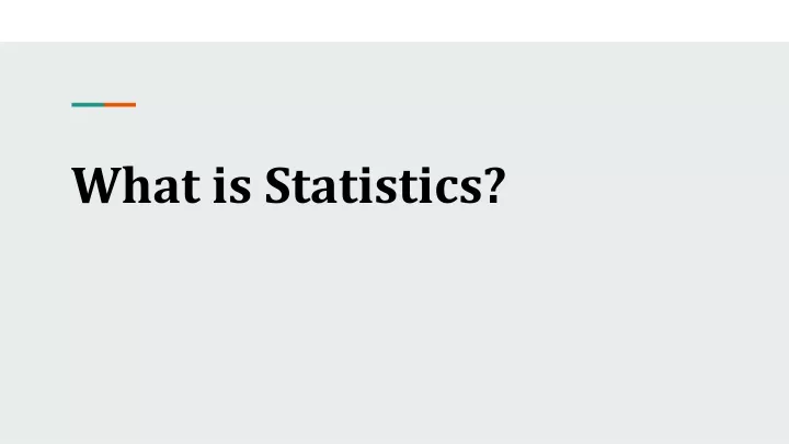 what is statistics