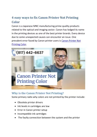 Canon Printer Not Printing Color? Try This