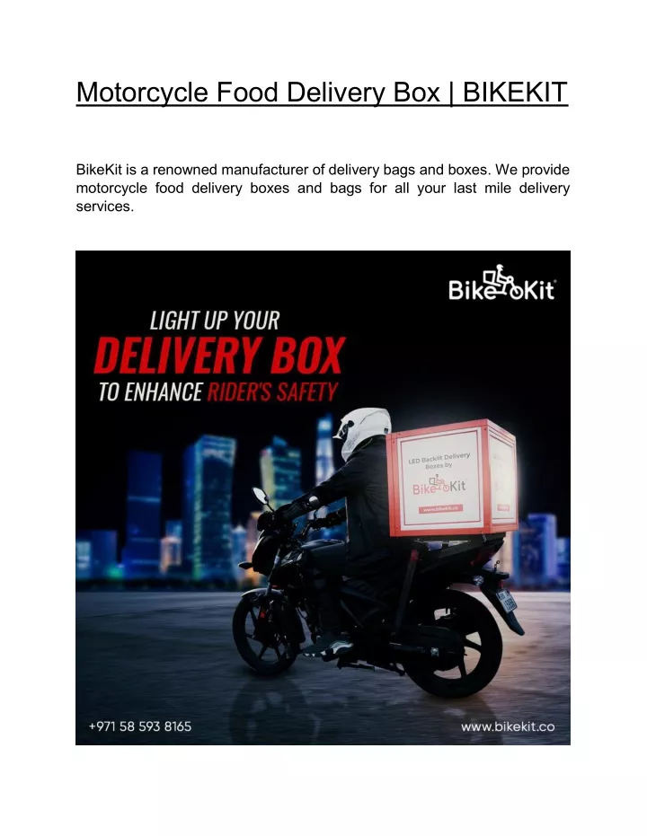 motorcycle food delivery box bikekit