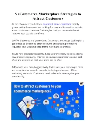 5 ecommerce marketplace strategies to attract