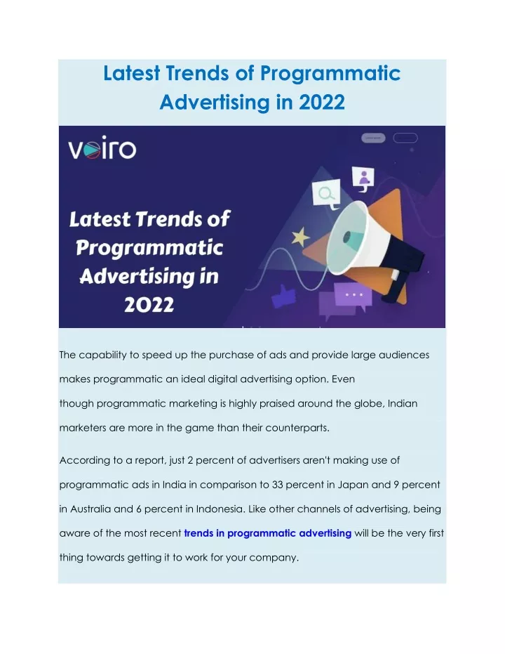 latest trends of programmatic advertising in 2022