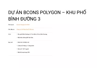 Bcons Polygon An Bình 8ᵗʰ - Dự án căn hộ liền kề PVĐ Thủ Đức